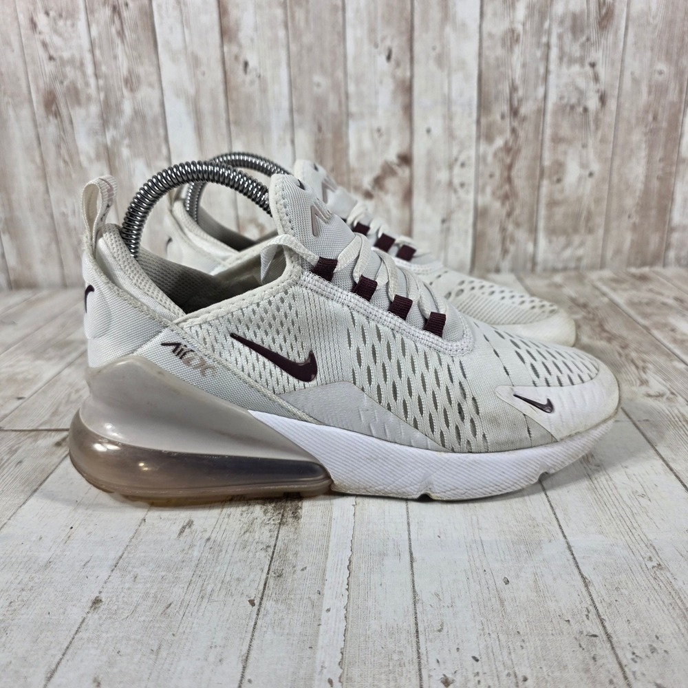 Nike Air Max 270 Sail Burgundy Ash Sneakers 943345-119 Womens 6.5 / Kids 5Y